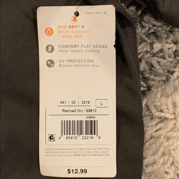 Champion Duo Dry tee size L in Railroad Gray NWT - Picture 3 of 3